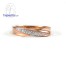 แหวนทองสีชมพู พิ้งค์โกลด์ แหวนเพชร แหวนคู่ แหวนแต่งงาน แหวนหมั้น - R1244_5DPG-14K